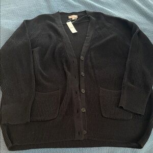 J. Crew Black Button-Up Cardigan Sweater